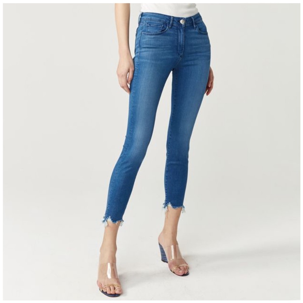 3X1 Midway Skinny Crop Blue Jeans / Pyro Wash